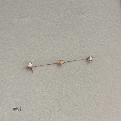 【限定】K10PG  一粒ダイヤモンド スタッドピアス 計0.08ct