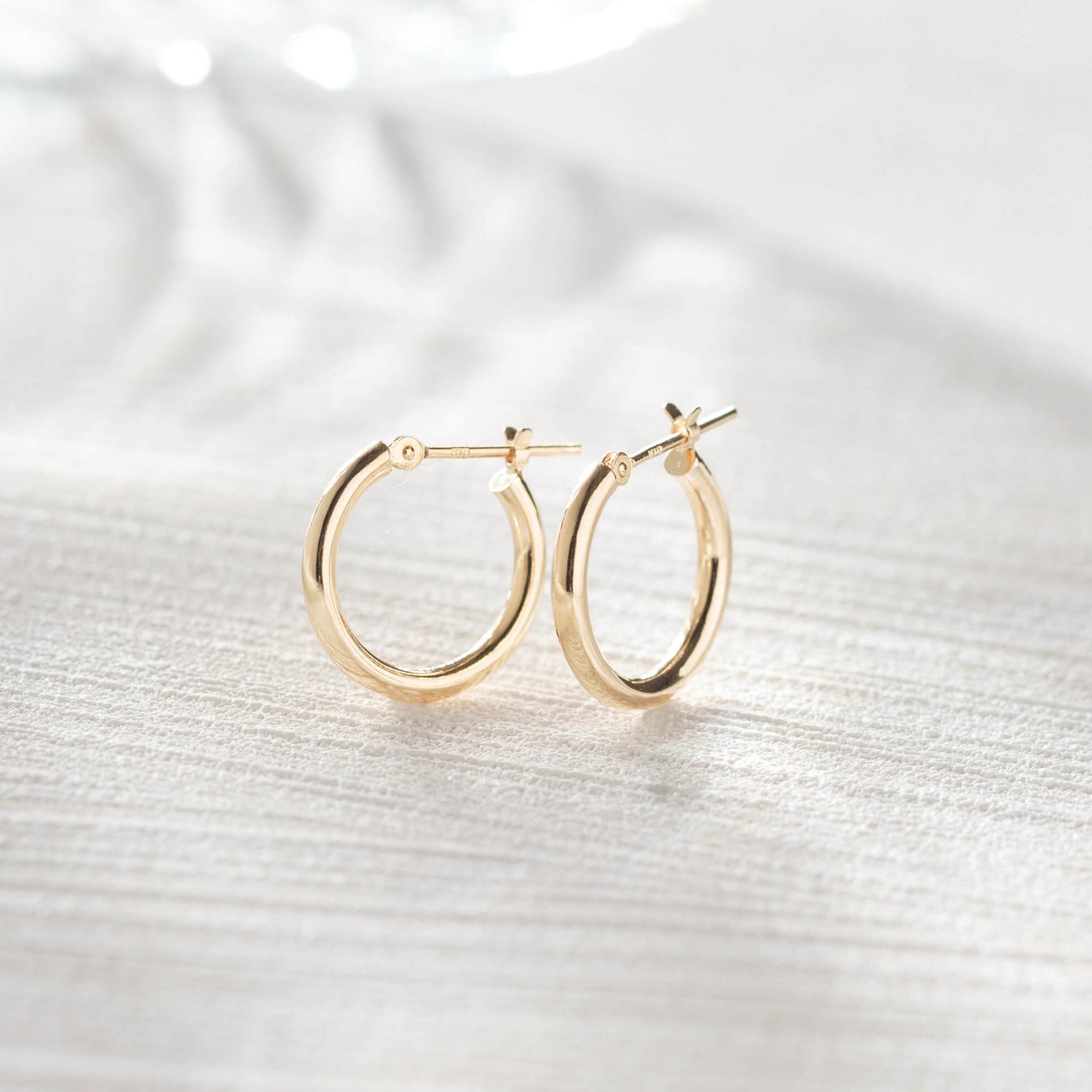 K18 フープピアス 地金 シンプル（Sサイズ-太）- me.（エムイードット） 