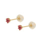 K18 爪留め 誕生石 スタッドピアス（3mm/4mm）【10月ピンクトルマリン/オパール】
